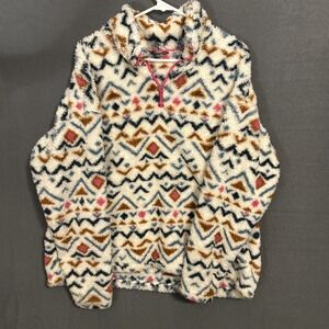Eddie Bauer Aztec 1/4 Zip Pullover Fleece Sweater Women's SZ XXL Western Cowgirl